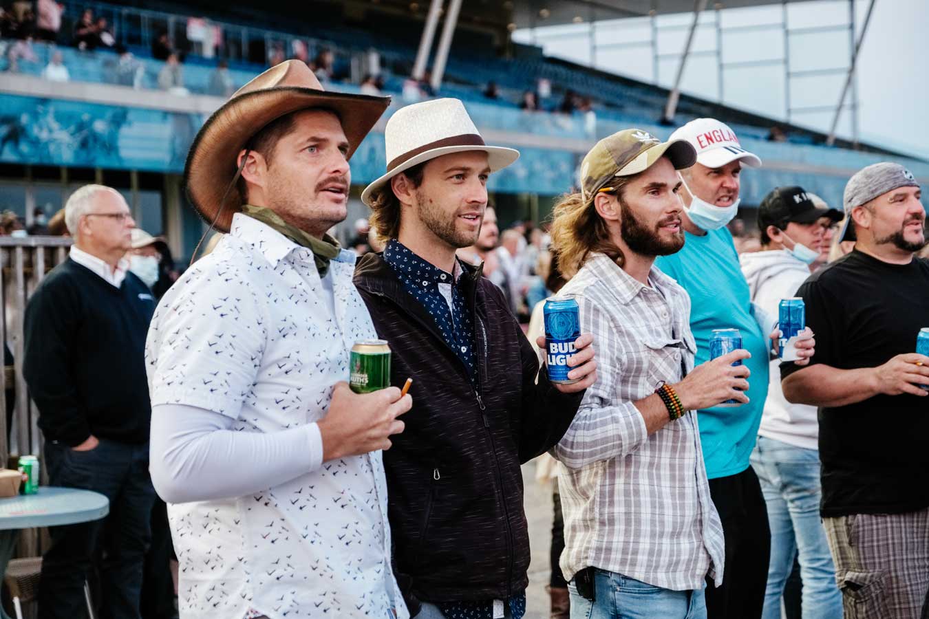 A group of people watching the key race at Pepsi North America Cup at Woodbine Mohawk Park