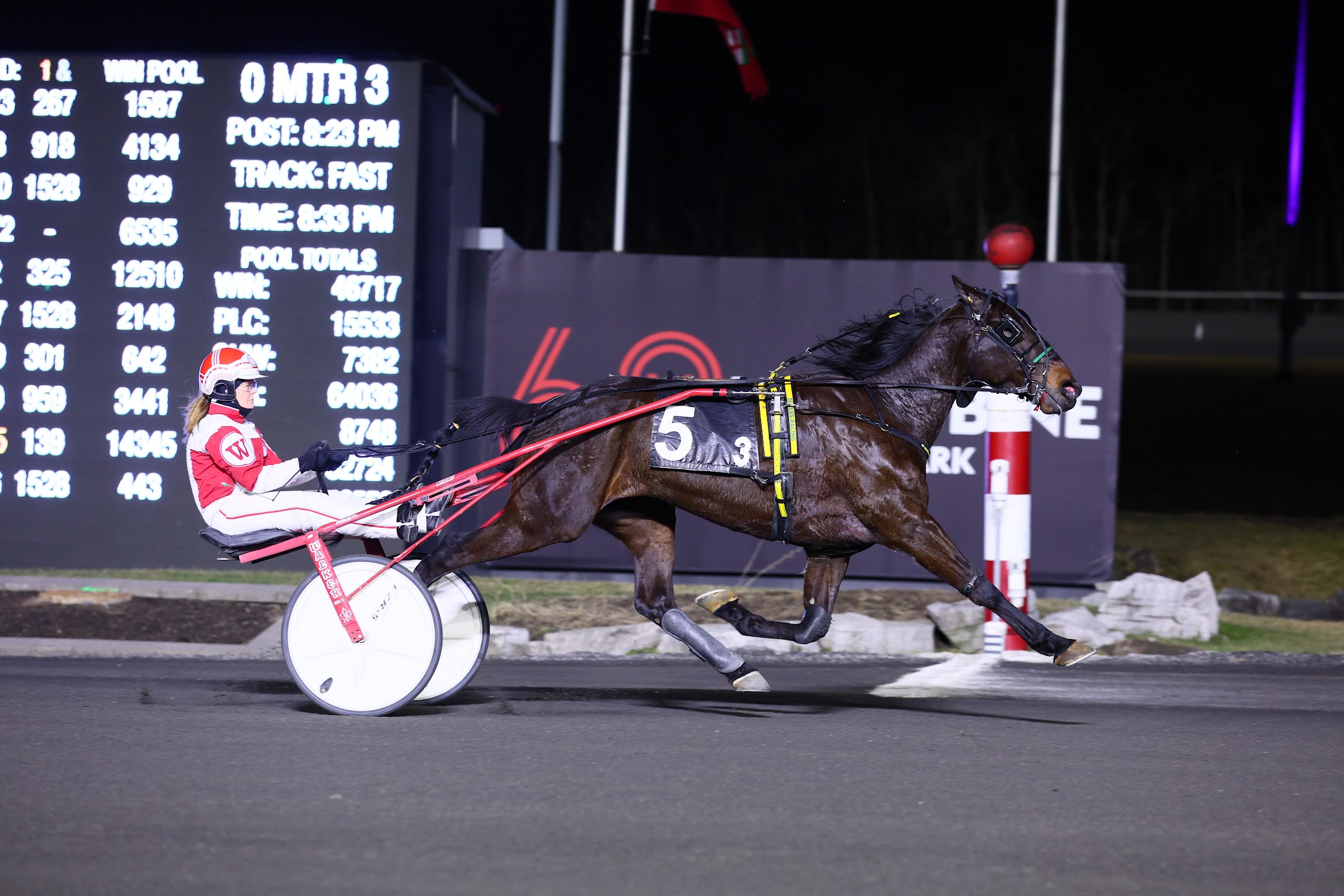 Prince Of Sussex and Julie Walker winning the International Women's Day Race. (New Image Media)